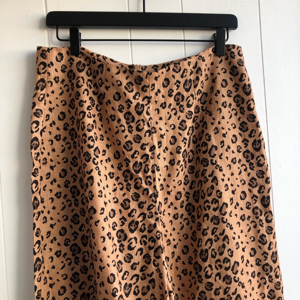 NWT Reformation Leopard Noble Crop Linen Pants - Picture 3 of 5